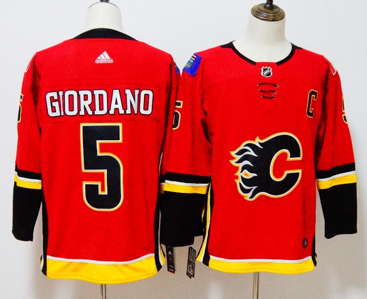 Calgary Flames Red #5 GIORDANO NHL Jersey 02