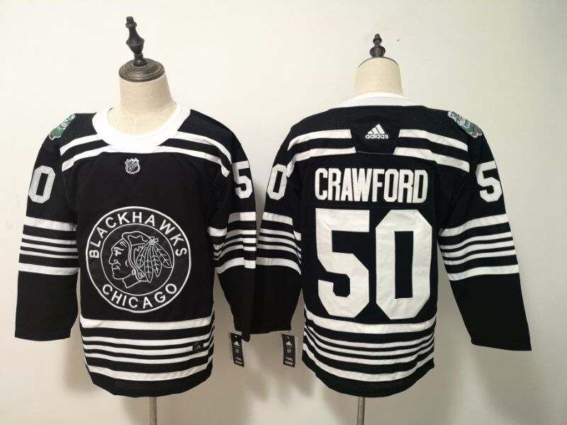 Chicago Blackhawks Black #50 CRAWFORD NHL Jersey