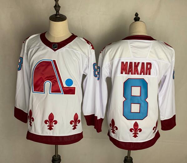 Colorado Avalanche White #8 MAKAR Classics NHL Jersey