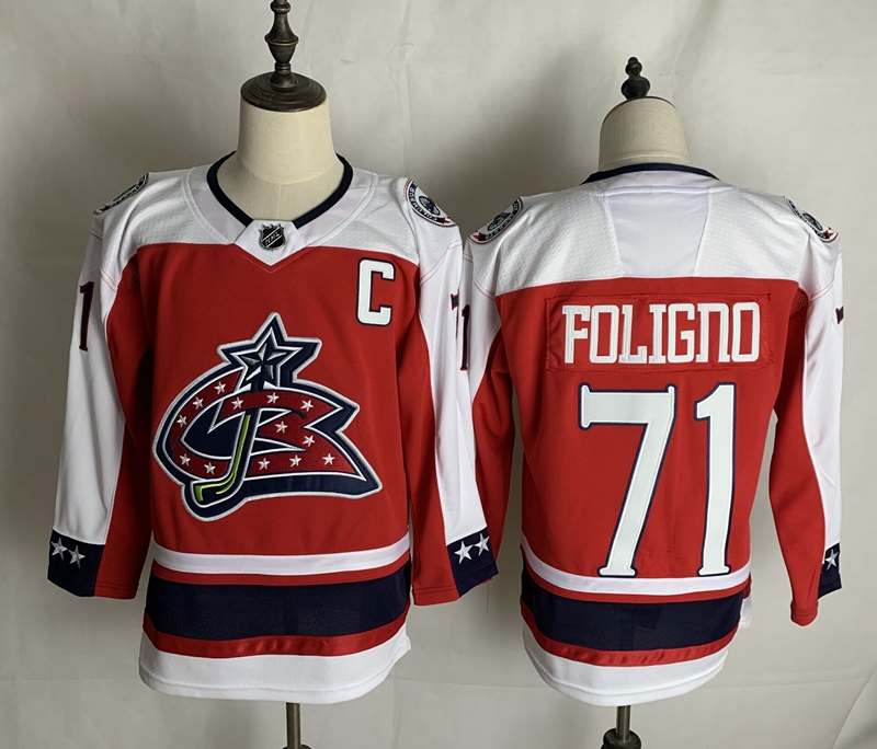 Columbus Blue Jackets Red #71 FOLIGNO NHL Jersey