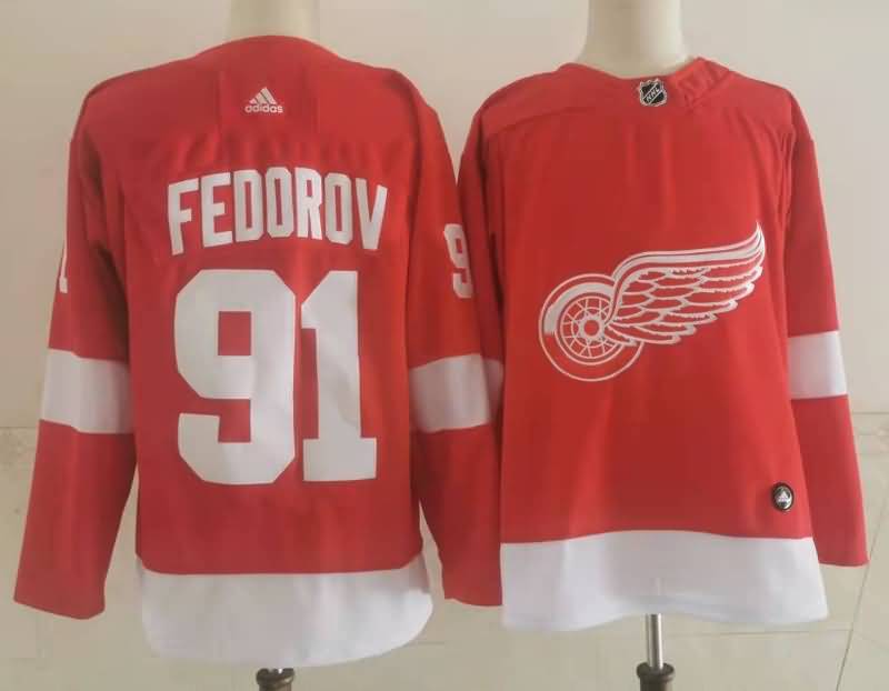 Detroit Red Wings Red #91 FEDOROV NHL Jersey