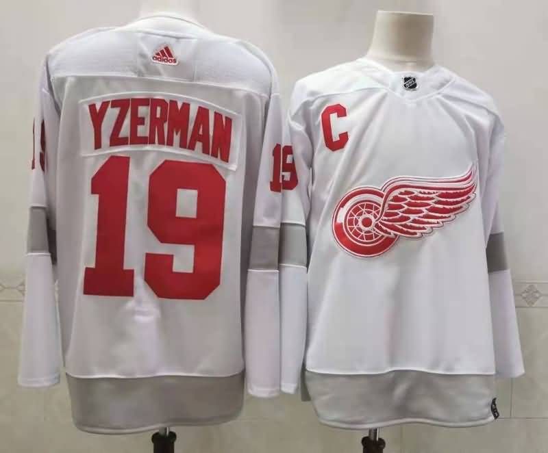 Detroit Red Wings White #19 YZERMAN NHL Jersey