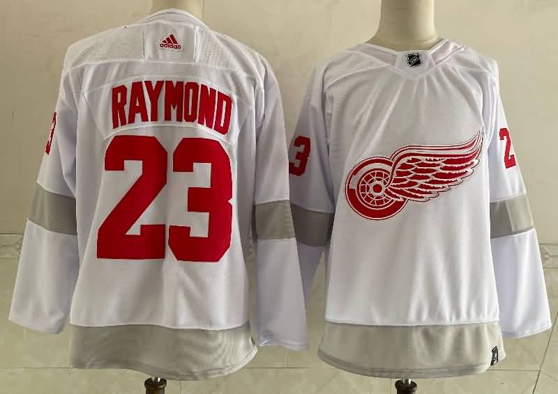 Detroit Red Wings White #23 RAYMOND NHL Jersey