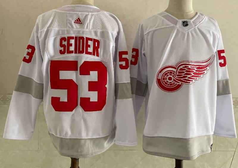 Detroit Red Wings White #53 SEIDER NHL Jersey