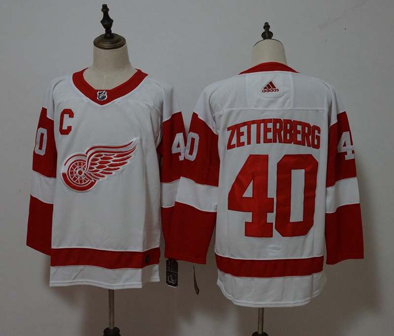 Detroit Red Wings White #40 ZETTERBERG NHL Jersey