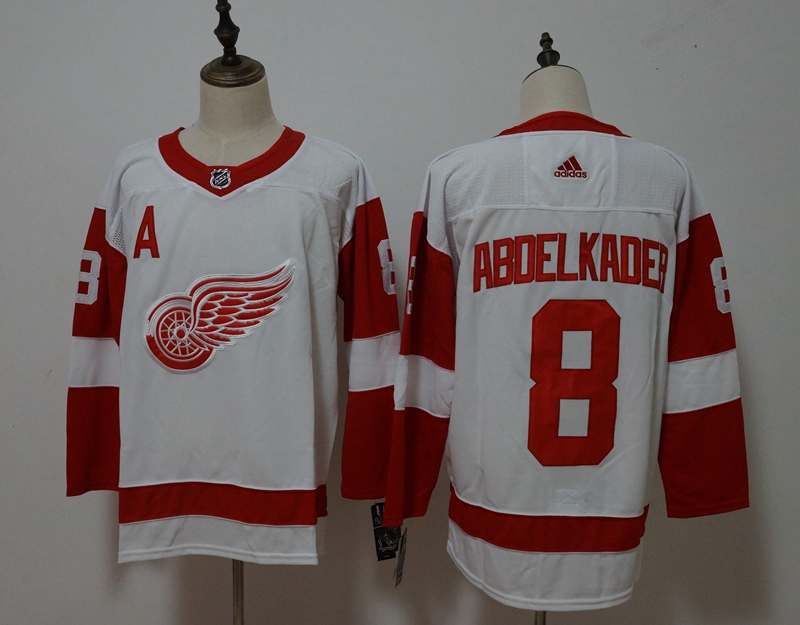 Detroit Red Wings White #8 ACDELKADER NHL Jersey
