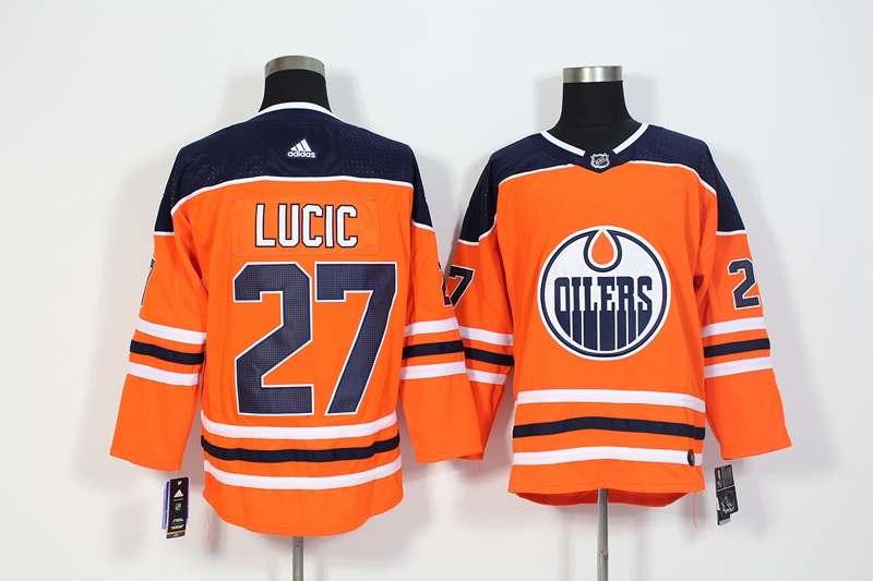 Edmonton Oilers Orange #27 LUCIC NHL Jersey