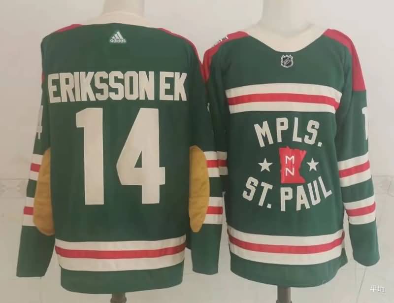 Minnesota Wild Green #14 ERIKSSONEK NHL Jersey 02