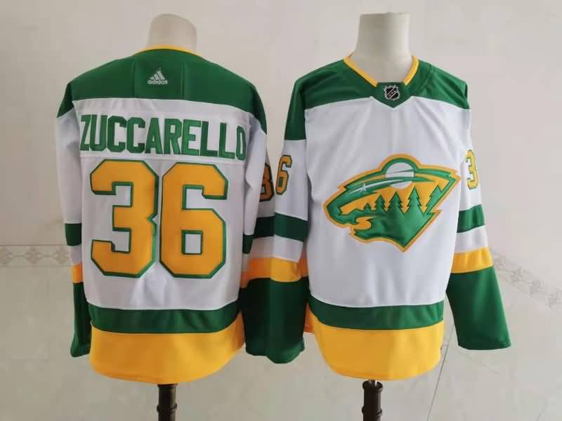 Minnesota Wild White #36 ZUCCARELLO NHL Jersey