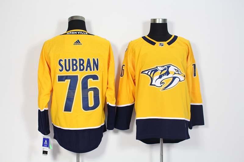 Nashville Predators Yellow #76 SUBBAN NHL Jersey