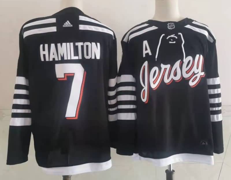 New Jersey Devils Black #7 HAMILTON NHL Jersey