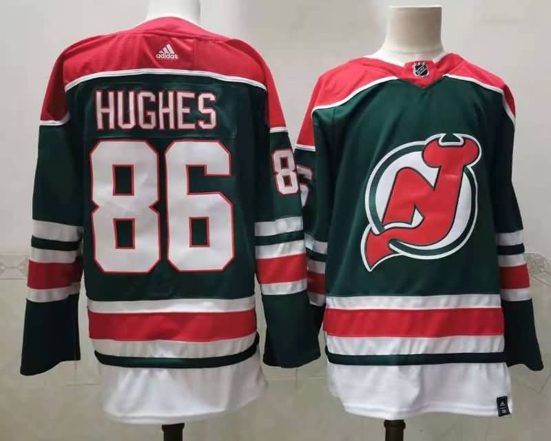 New Jersey Devils Green #86 HUGHES NHL Jersey