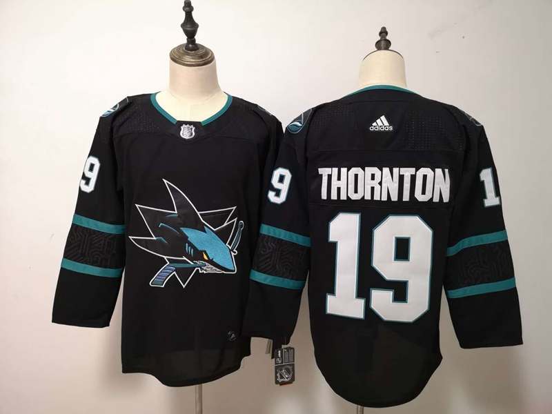 San Jose Sharks Black #19 THORNTON NHL Jersey