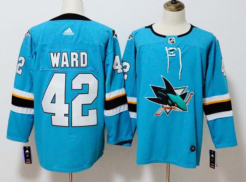 San Jose Sharks Blue #42 WARD NHL Jersey