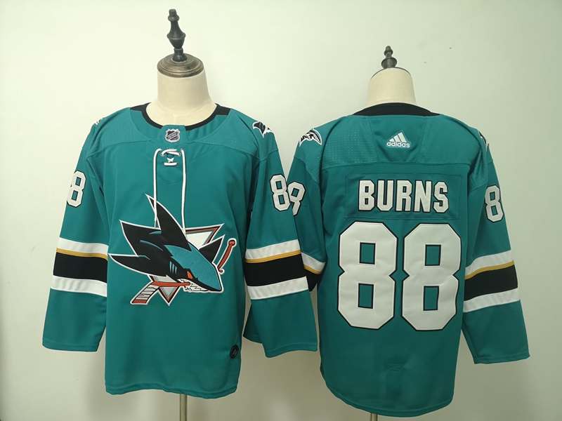San Jose Sharks Blue #88 BURNS NHL Jersey