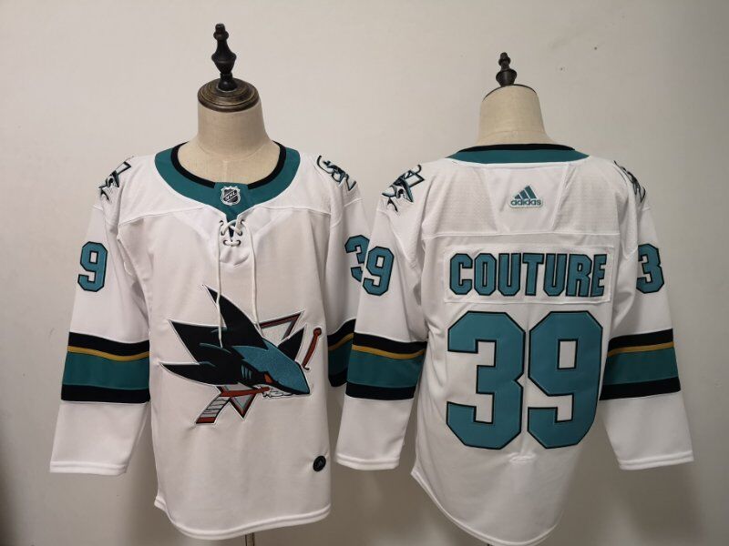 San Jose Sharks White #39 COUTURE NHL Jersey