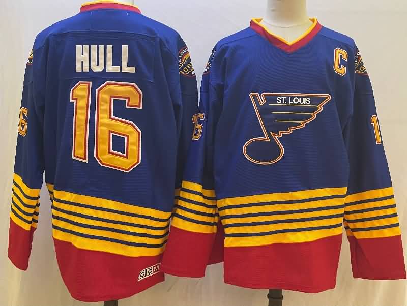St Louis Blues Blue #16 HULL Classics NHL Jersey
