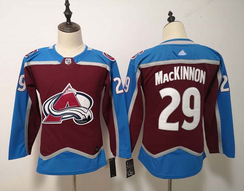 Colorado Avalanche #29 MACKINNON Maroon Women NHL Jersey
