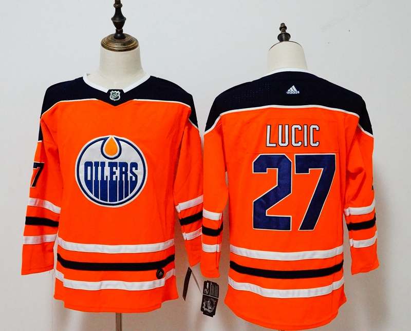 Edmonton Oilers #27 LUCIC Orange Women NHL Jersey