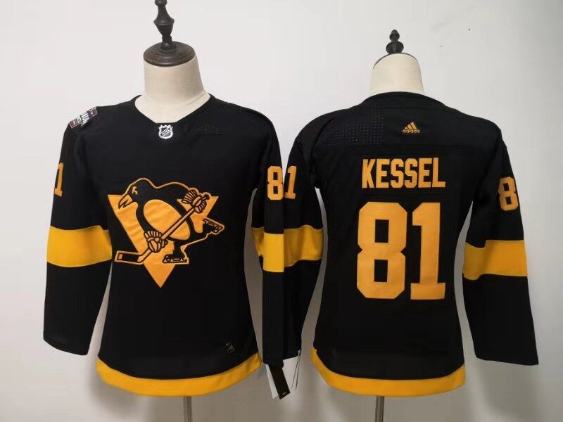 Pittsburgh Penguins #81 KESSEL Black Women NHL Jersey
