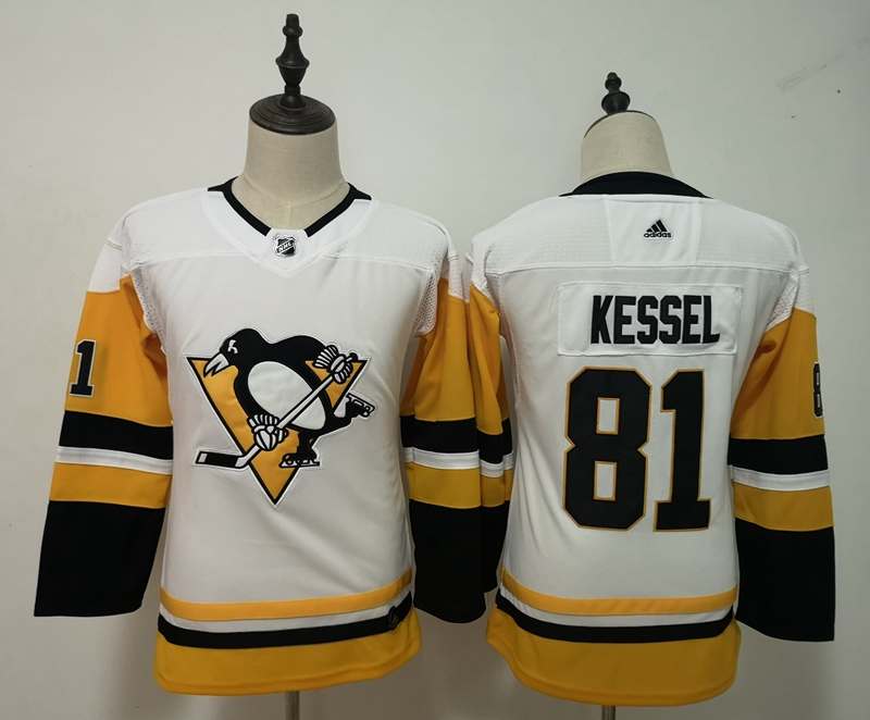 Pittsburgh Penguins #81 KESSEL White Women NHL Jersey