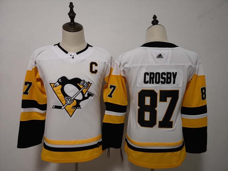 Pittsburgh Penguins #87 CROSBY White Women NHL Jersey
