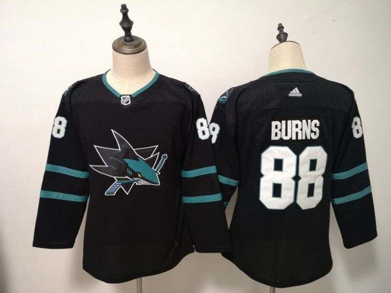 San Jose Sharks #88 BURNS Black Women NHL Jersey