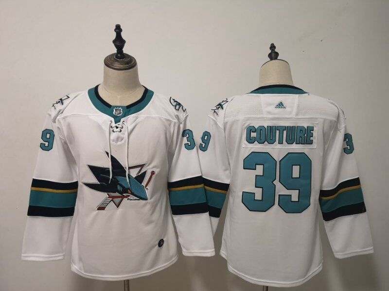 San Jose Sharks #39 COUTURE White Women NHL Jersey