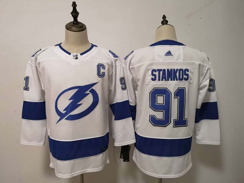 Tampa Bay Lightning #91 STAMKOS White Women NHL Jersey