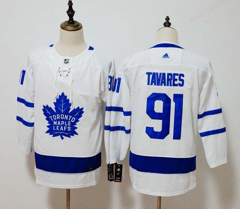 Toronto Maple Leafs #91 TAVARES White Women NHL Jersey