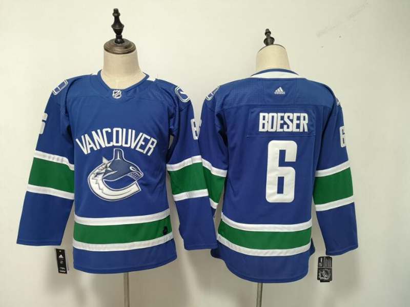 Vancouver Canucks #16 BOESER Blue Women NHL Jersey
