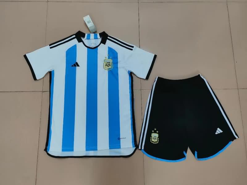 Argentina Soccer Jersey 3 Home 3 Stars Replica 2022