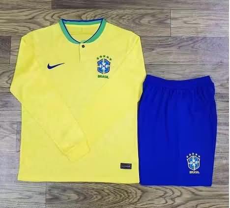 Brazil Soccer Jersey Home Long Sleeve Replica 2022