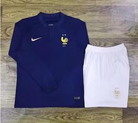 France Soccer Jersey Home Long Sleeve Replica 2022