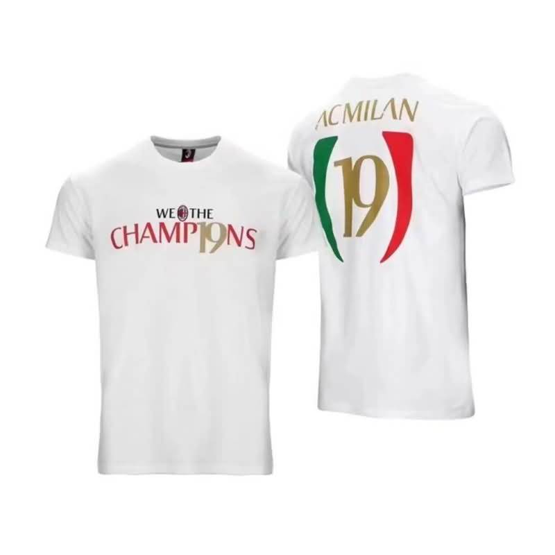 AC Milan Soccer T-Shirts 02 Champions White Replica 2022