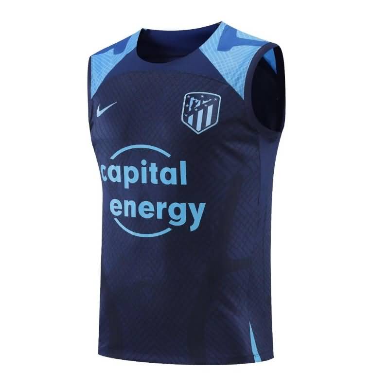 Atletico Madrid Soccer Jersey Blue Vest Replica 22/23