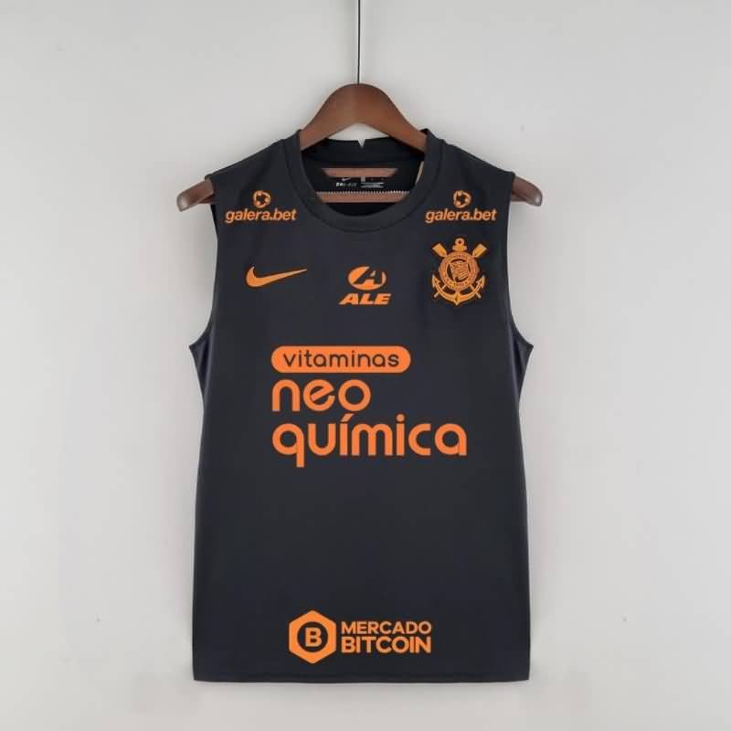 Corinthians Soccer Jersey Black Sponsers Vest Replica 2022