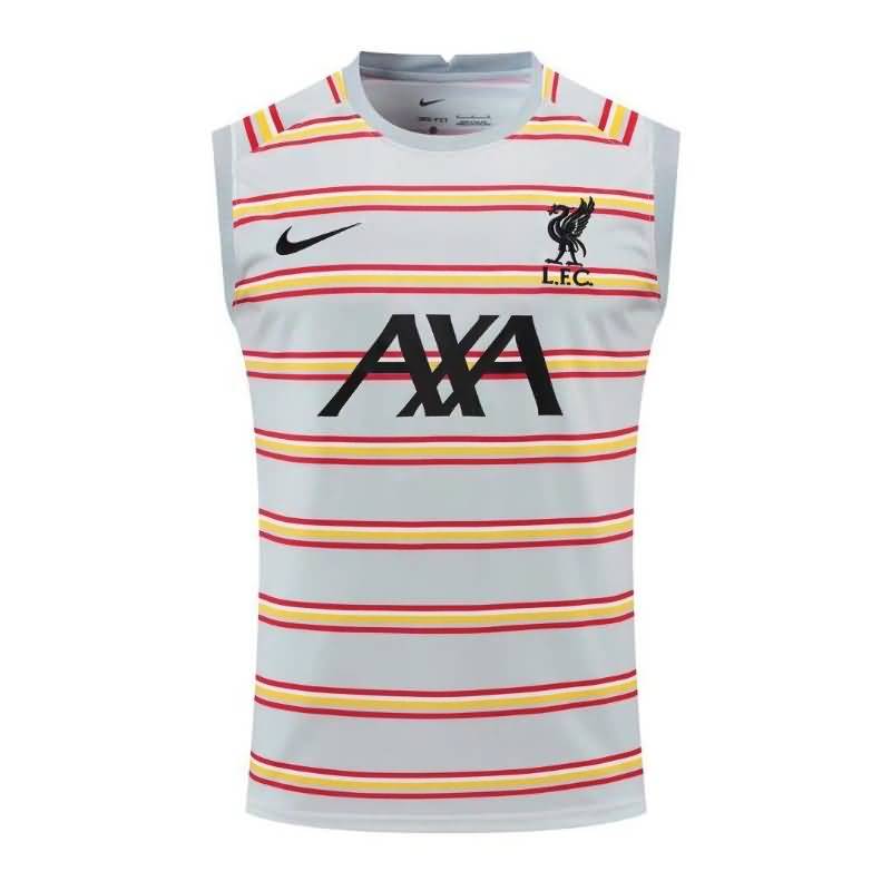 Liverpool Soccer Jersey Grey Yellow Vest Replica 22/23