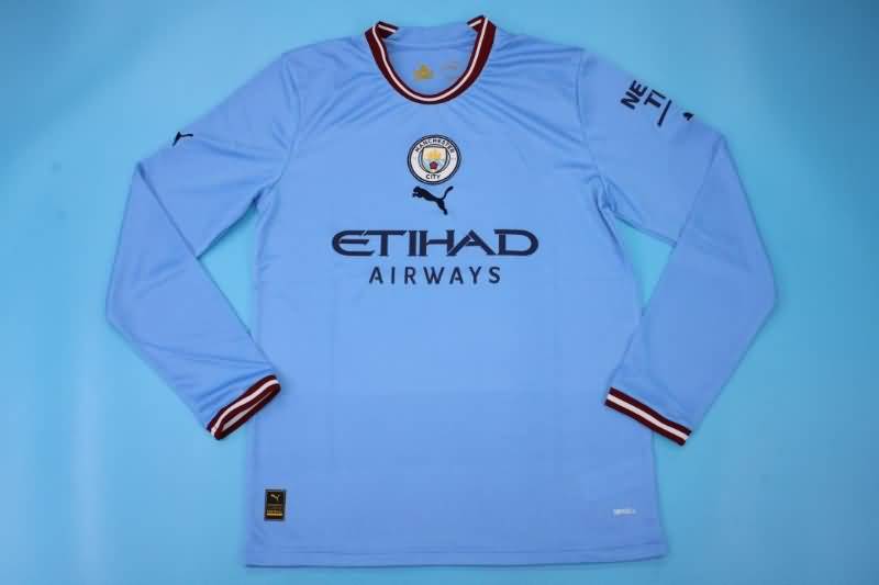 Manchester City Soccer Jersey Home Long Slevee Replica 22/23