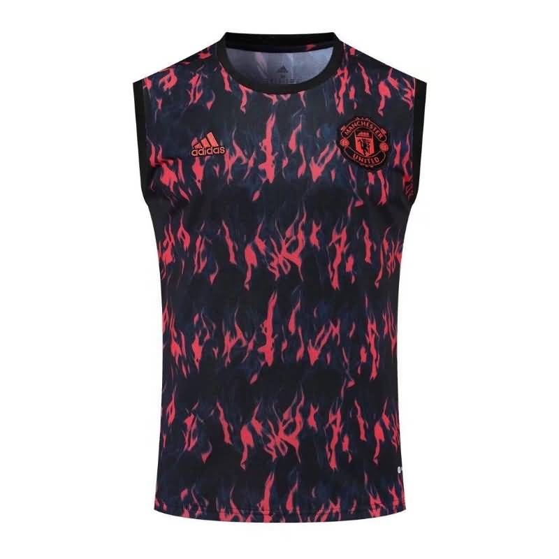 Manchester United Soccer Jersey Black Red Vest Replica 22/23