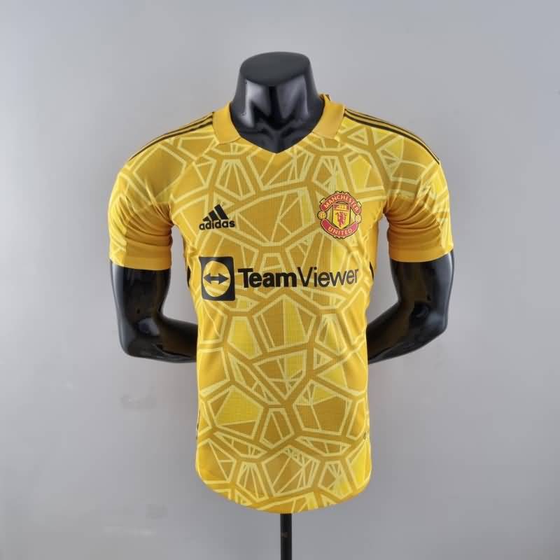 Manchester United Soccer Jersey Goalkeeper Yellow (Player) 22/23