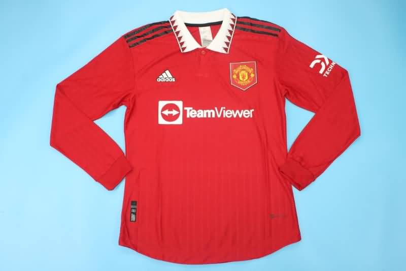 Manchester United Soccer Jersey Home Long Sleeve (Player) 22/23