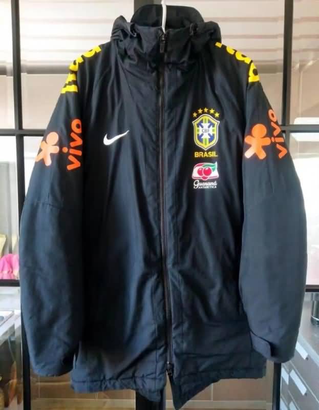 Brazil Soccer Cotton Coat Black Replica 2022