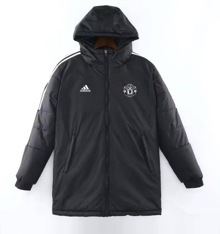 Manchester United Soccer Cotton Coat 02 Black Replica 2022