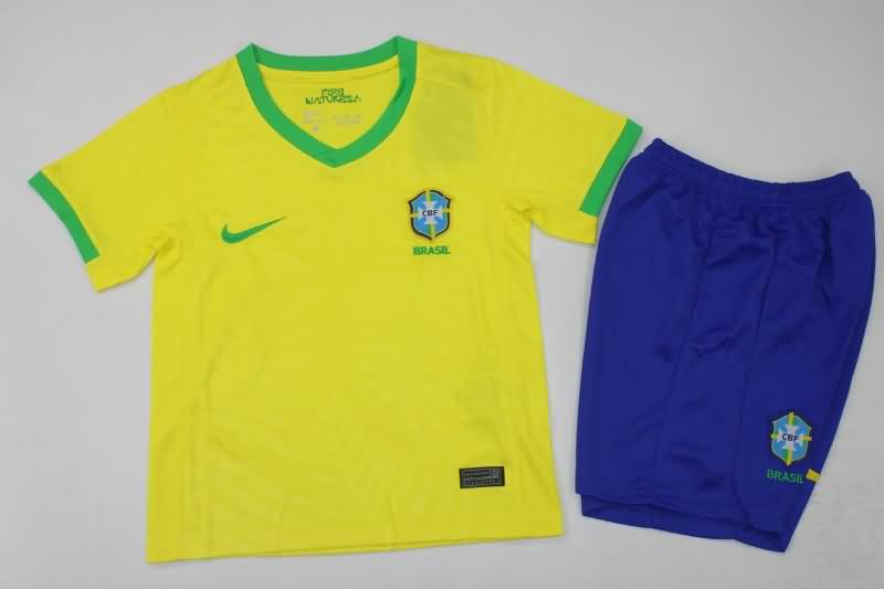 Kids Brazil Soccer Jersey Home Replica 2023