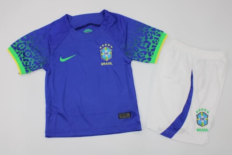Kids Brazil Soccer Jersey Away Replica 2022