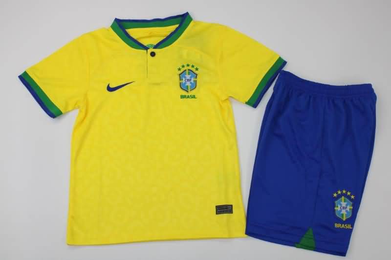 Kids Brazil Soccer Jersey Home Replica 2022
