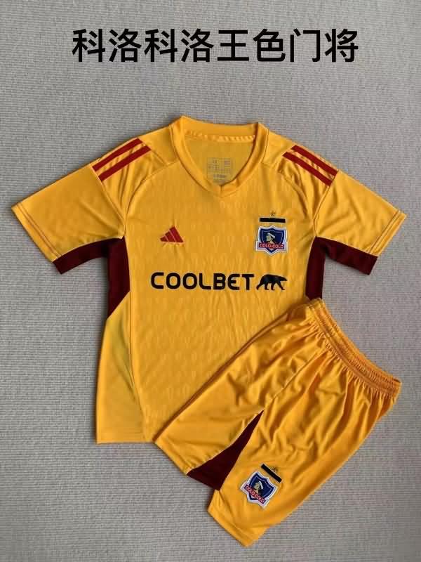 Kids Colo Colo Soccer Jersey Goalkeeper Yellow Replica 2023