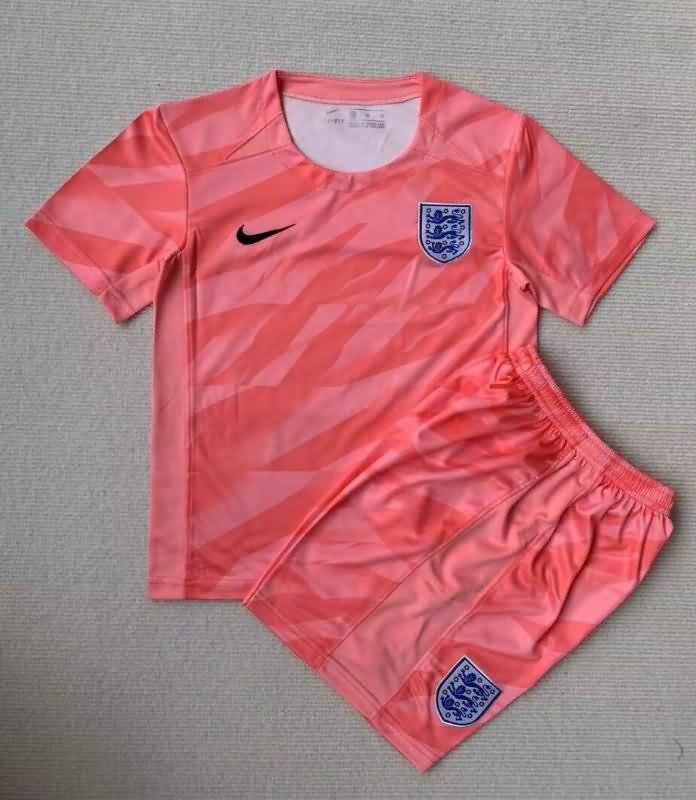 Kids England Soccer Jersey Goalkeeper Pink Replica 2023