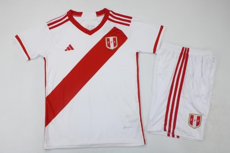Kids Peru Soccer Jersey Home Replica 2023